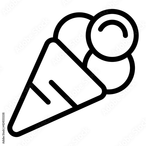 Ice cream icon. Outline Ice cream vector icon for web design isolated on white background