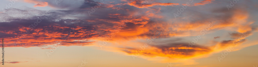 sunset panorama and pink cloud