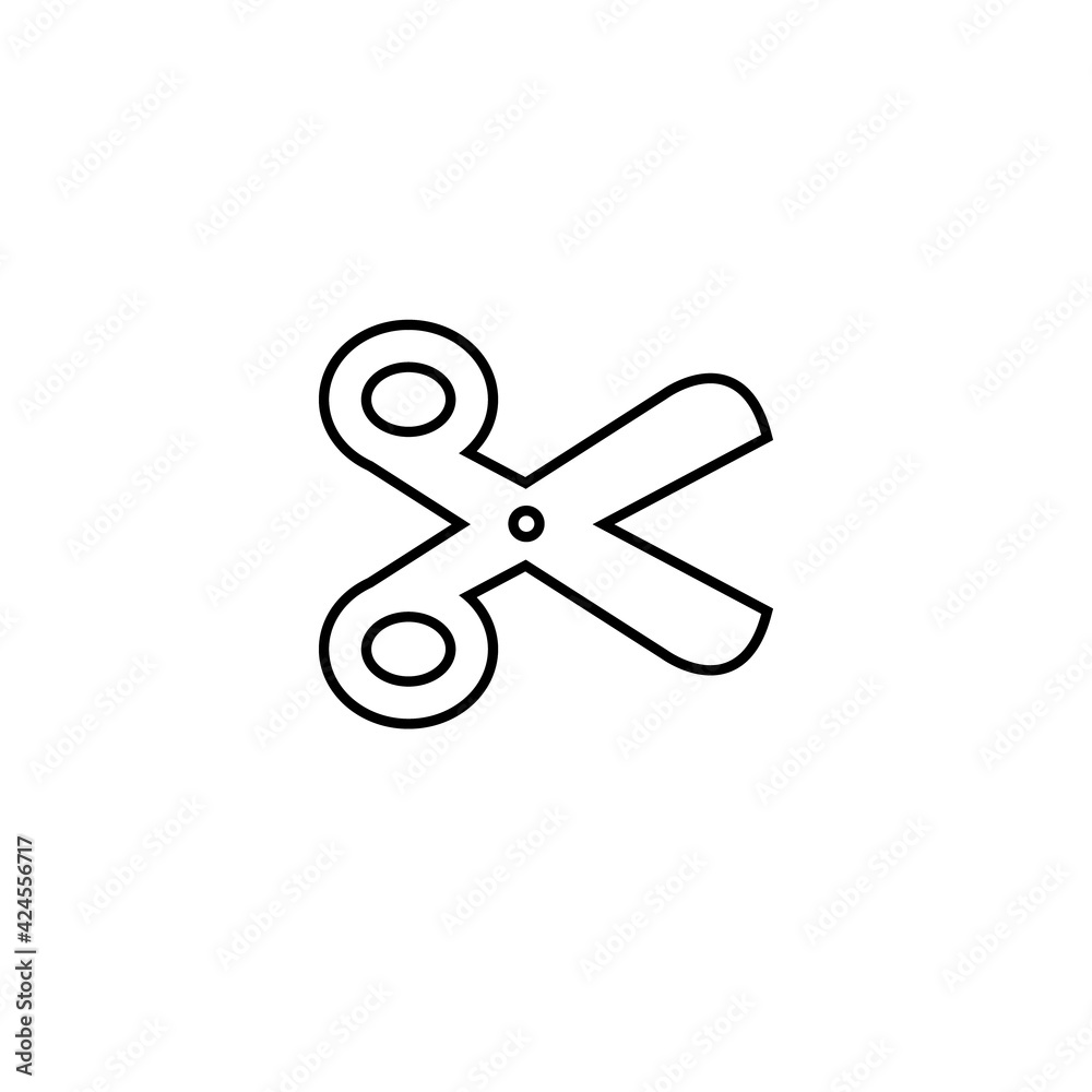 Scissors vector icon. Linear object symbol. Scissors vector icon. Linear object symbol.