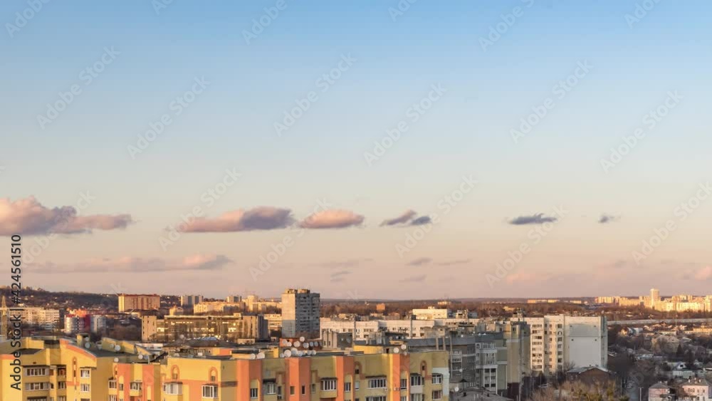 Cityscape time lapse, Large tower cranes build multi-storey buildings. UHD 4K video Cityscape time lapse, Large tower cranes build multi-storey buildings. UHD 4K video