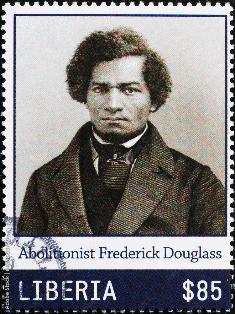 Abolitionist Frederick Douglass on postage stamp - obrazy, fototapety, plakaty 