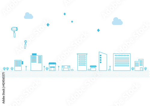 ビジネス街のイメージイラスト素材