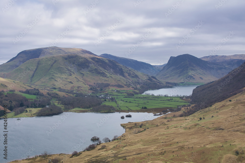 landscape with lake and mountains in Lake District