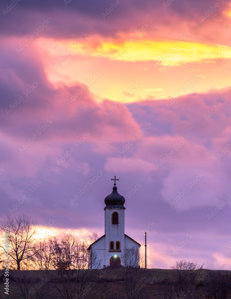church at sunrise