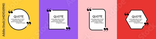 Quote background vector collection. Set of colorful text frames.