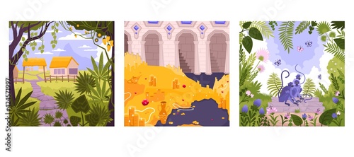 Flat Landscape Icon Set