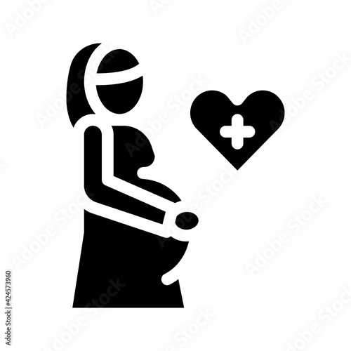 pregnant woman glyph icon vector. pregnant woman sign. isolated symbol illustration