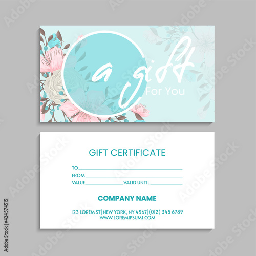 Set of colorful gift cards template. Modern style vector illustration of flowers for saloon, gallery, spa, shop. Gift voucher