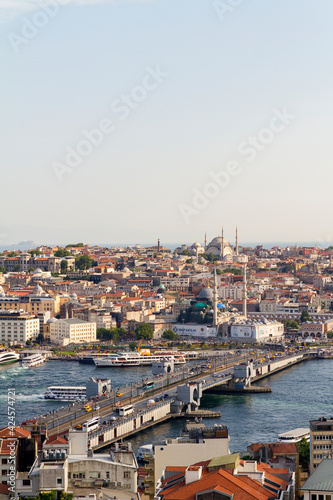 Panoramica, Panoramic, Vista o View de la ciudad de Estambul o Istanbul del pais de Turquia o Turkey desde la Torre o Tower Galata