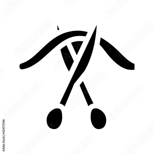 cutting umbilical cord glyph icon vector. cutting umbilical cord sign. isolated symbol illustration