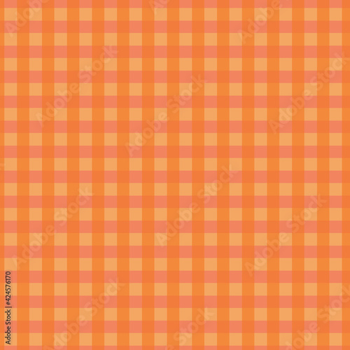 A simple orange gingham seamless vector pattern