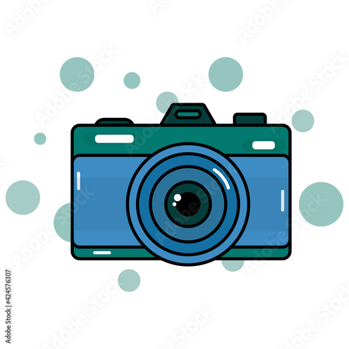 camera with bubbles. vector illustration