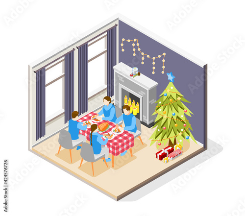 Christmas Isometric Composition