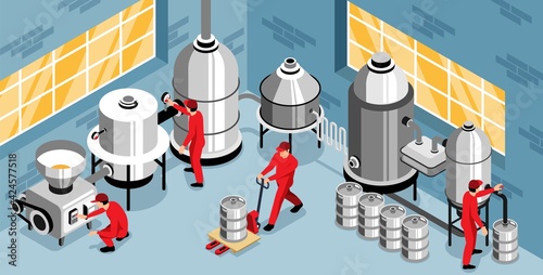 Brewery Isometric Composition