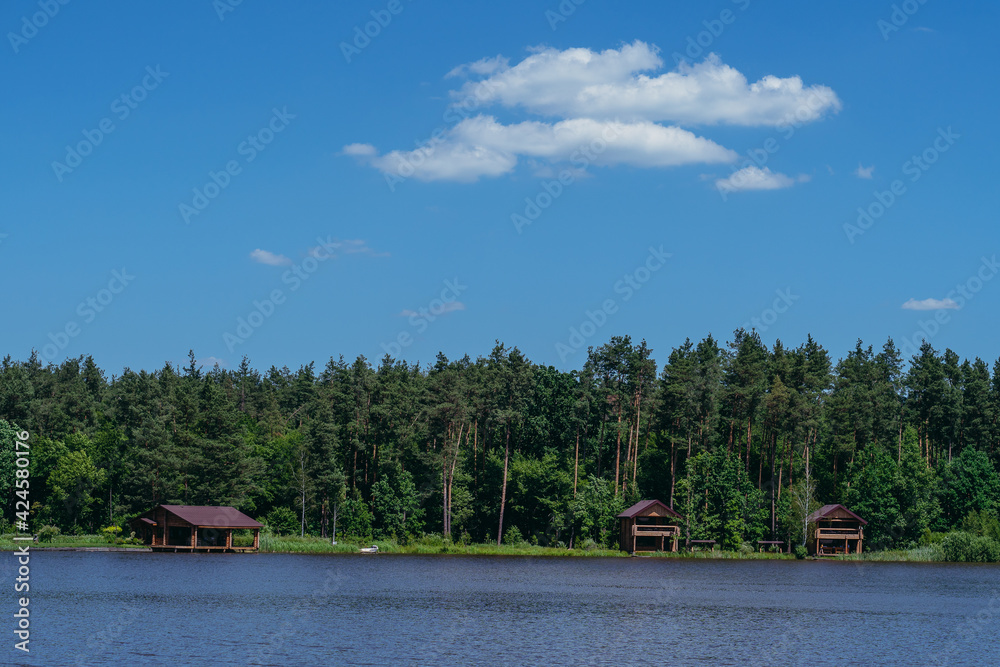 Wooden houses. Wooden houses on the water. Wooden houses. Wooden houses on the water.