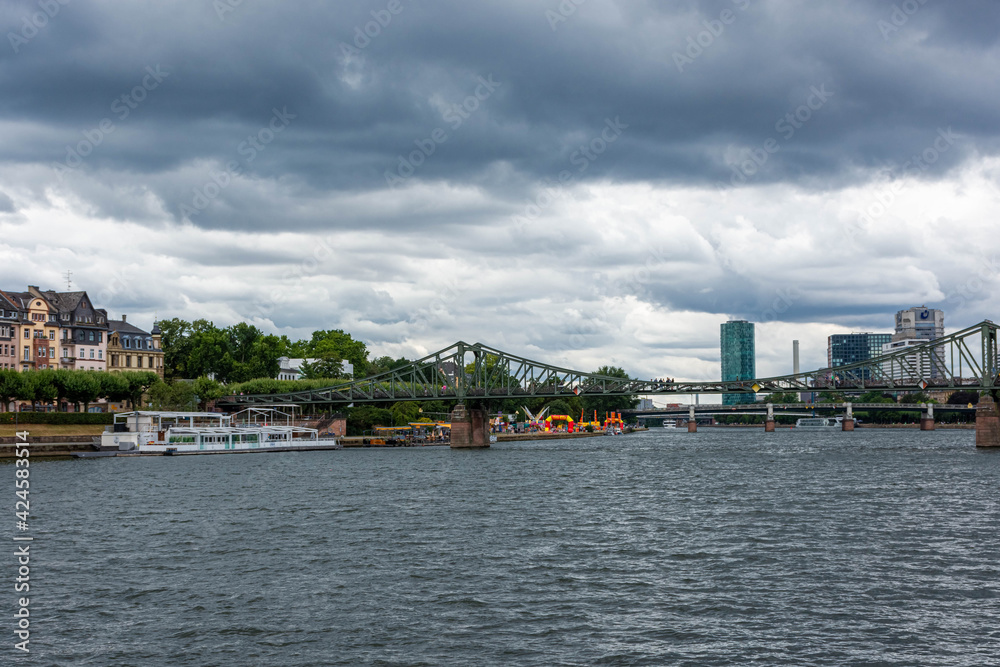 FRANKFURT, GERMANY, 25 JULY 2020: view of the Main river