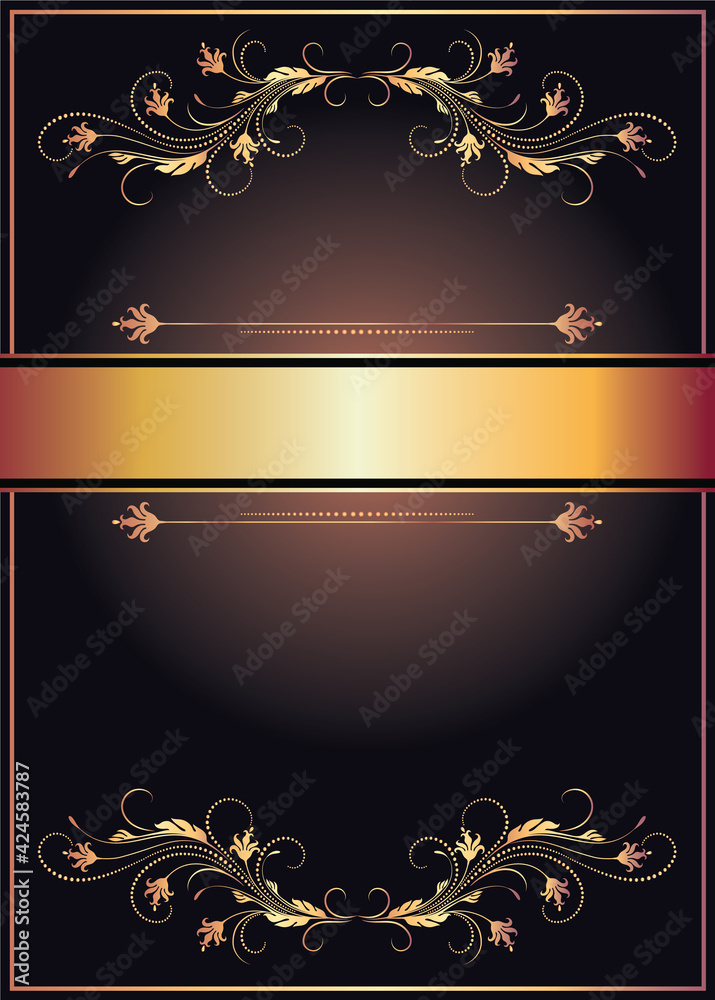 Vintage luxury background with golden ornament for diploma, certificate or  greeting card in retro style. Invitation vector template.
