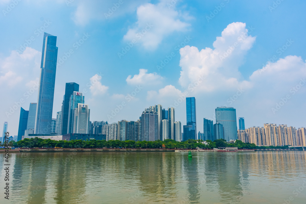 Naklejka premium Modern city of Guangzhou, China
