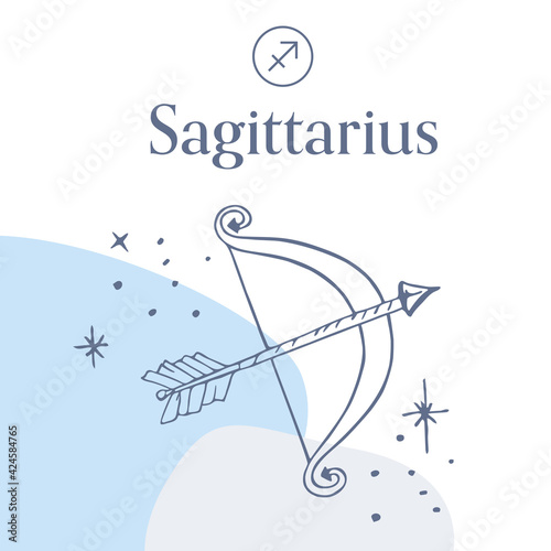 Sagittarius Horoscope Vector Illustration Collage