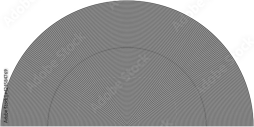 Medio círculo formado por líneas curvas imitando el metal