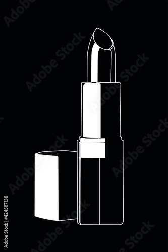 lipstick white on black background