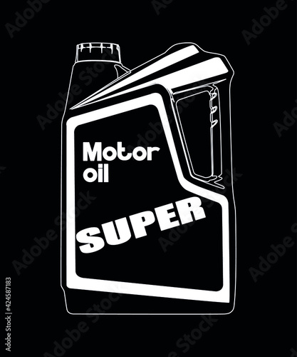 motoroil white on black background