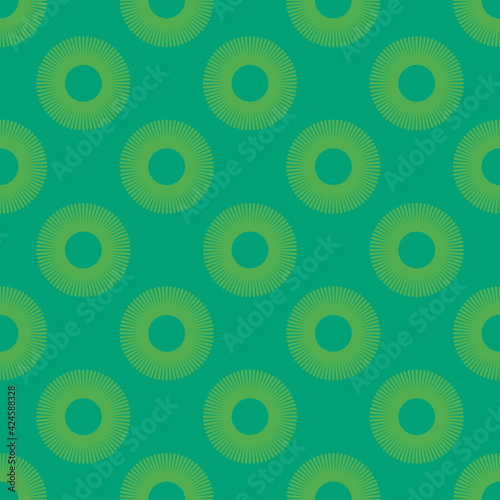 Abstract circles seamless pattern, green circle shape background
