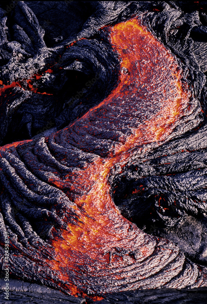 Coulées de lave du volcan Kilauea à Hawaii