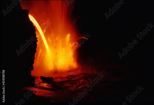 Coulées de lave du volcan Kilauea à Hawaii