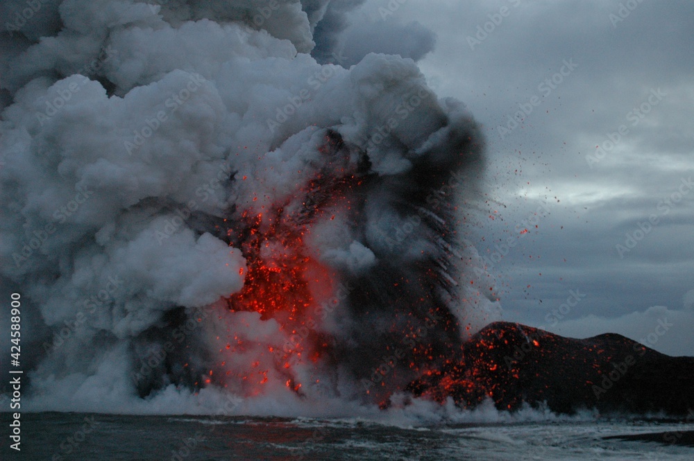Coulées de lave du volcan Kilauea à Hawaii