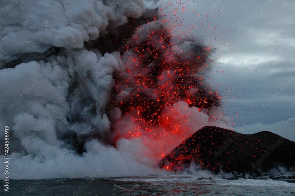 Coulées de lave du volcan Kilauea à Hawaii
