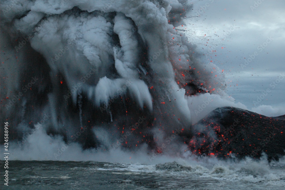 Coulées de lave du volcan Kilauea à Hawaii
