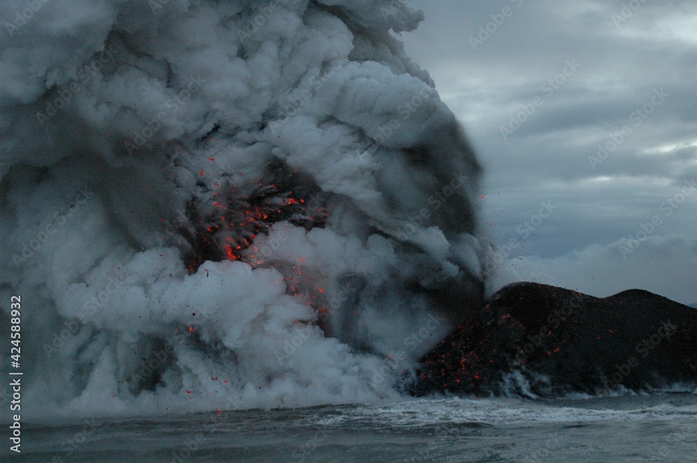 Coulées de lave du volcan Kilauea à Hawaii