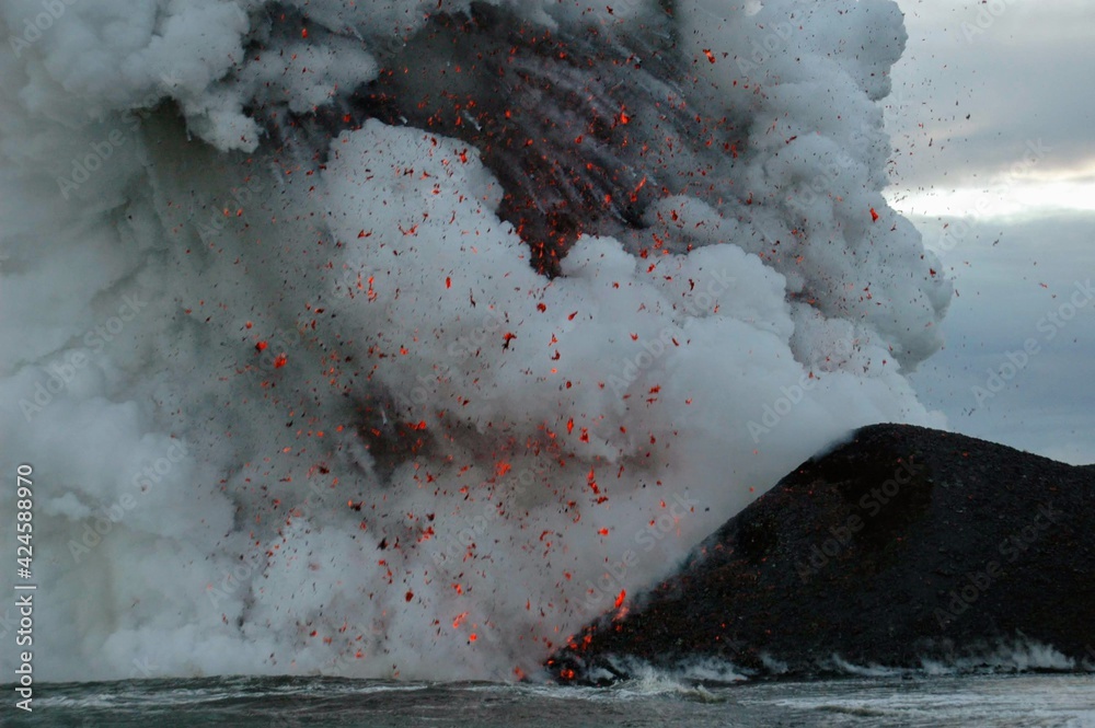 Coulées de lave du volcan Kilauea à Hawaii