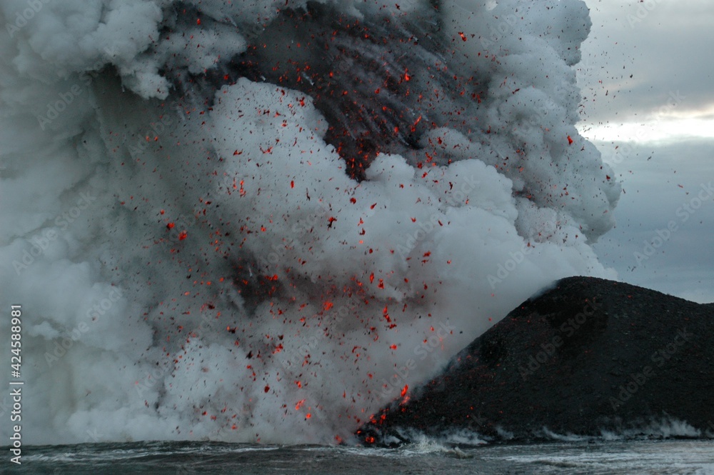 Coulées de lave du volcan Kilauea à Hawaii