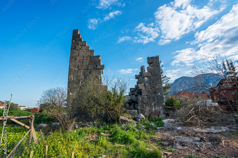 the remaining from ancient building at Karakirse, Döşemealtı, Antalya