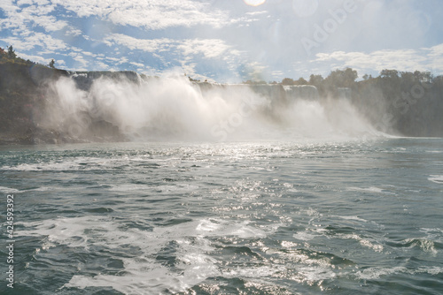 American Falls  a part of Niagara Falls  from the opposite river shore