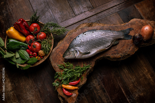 fresh vegetables on wooden table