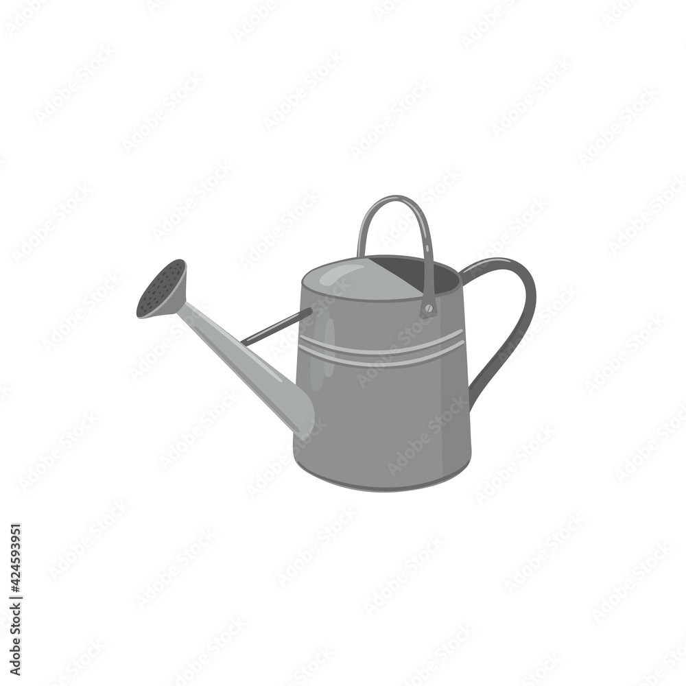 Metal watering can hand drawn vector illustration Metal watering can hand drawn vector illustration