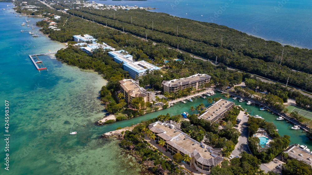 Aerial Buttonwood Bay Key Largo Florida Keys