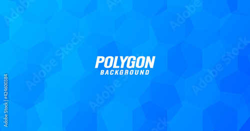 Polygon Background with Blue Gradation Color
