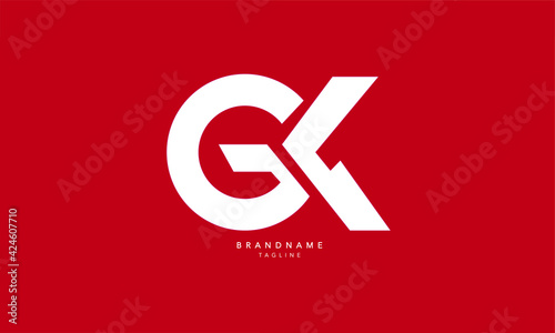 Alphabet letters Initials Monogram logo GK, KG, G and K