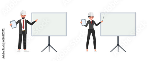Set of engineer people working character vector design. Presentation in various action with emotions. no6 © yindee
