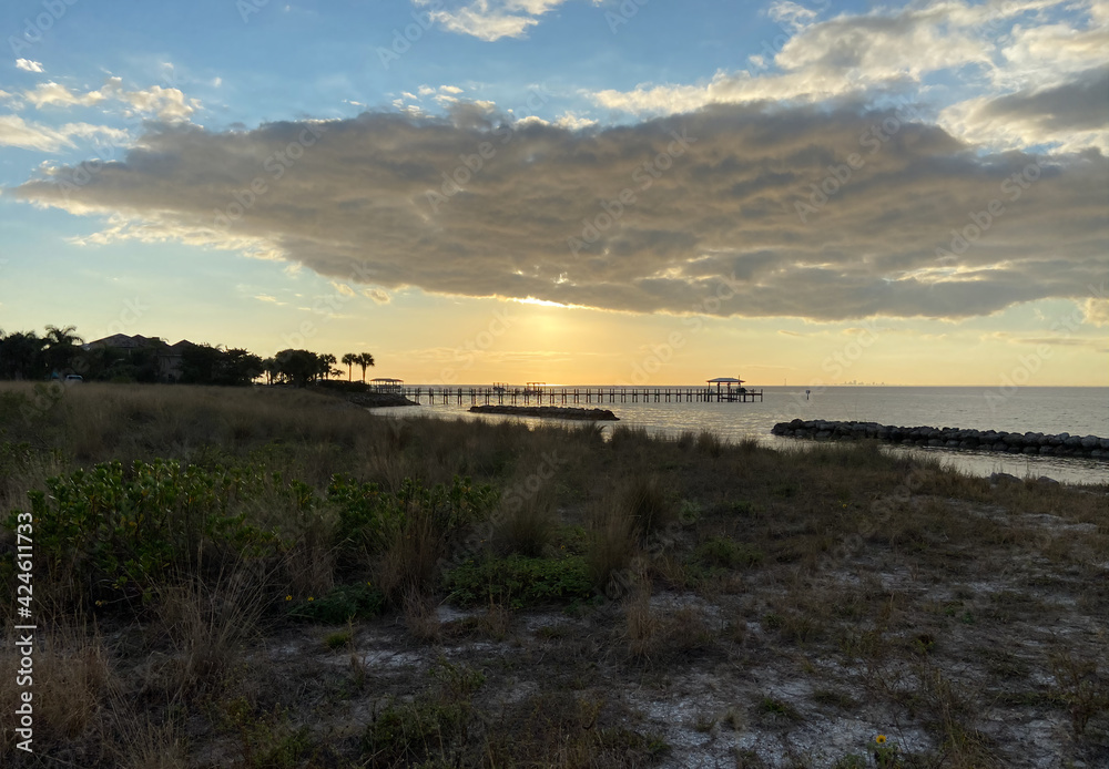 Beautiful sunset over pier - Florida Beautiful sunset over pier - Florida