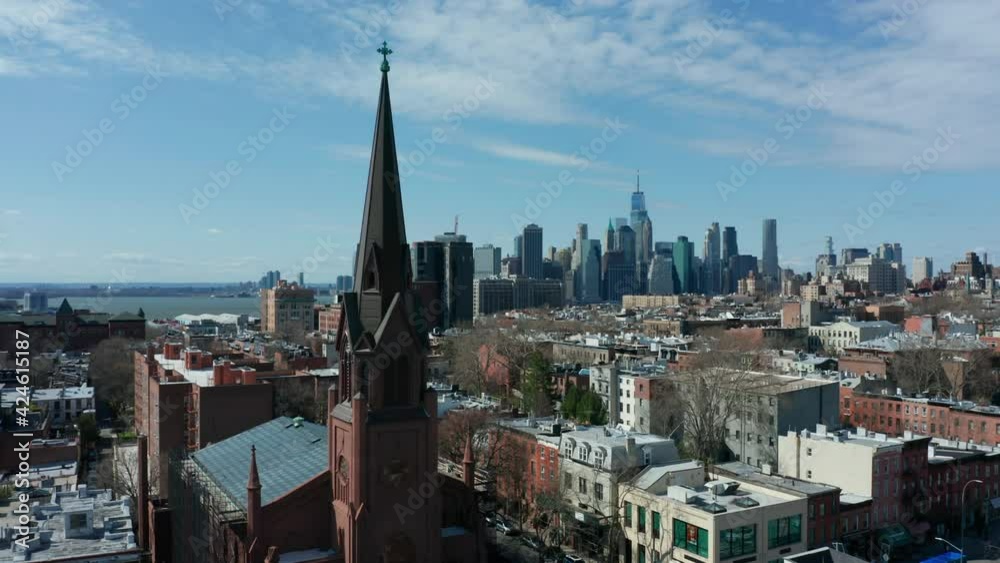 flying clockwise around St. Paul's Church in Cobble Hill Brooklyn flying clockwise around St. Paul's Church in Cobble Hill Brooklyn