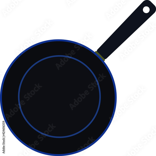 Empty frying pan icon in top view isolated on white background Vector Illustration Design template. Cooking concept. Cooking pan. illustration for web and mobile design.
