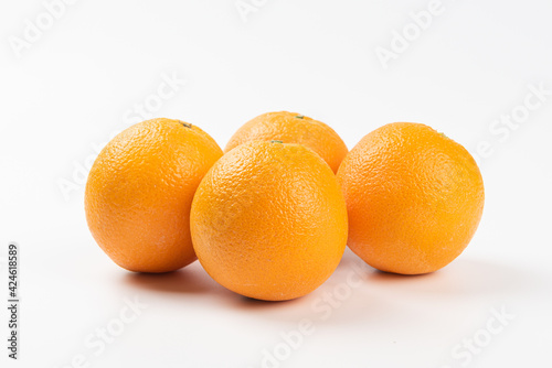 Fresh orange citrus fruit on white background