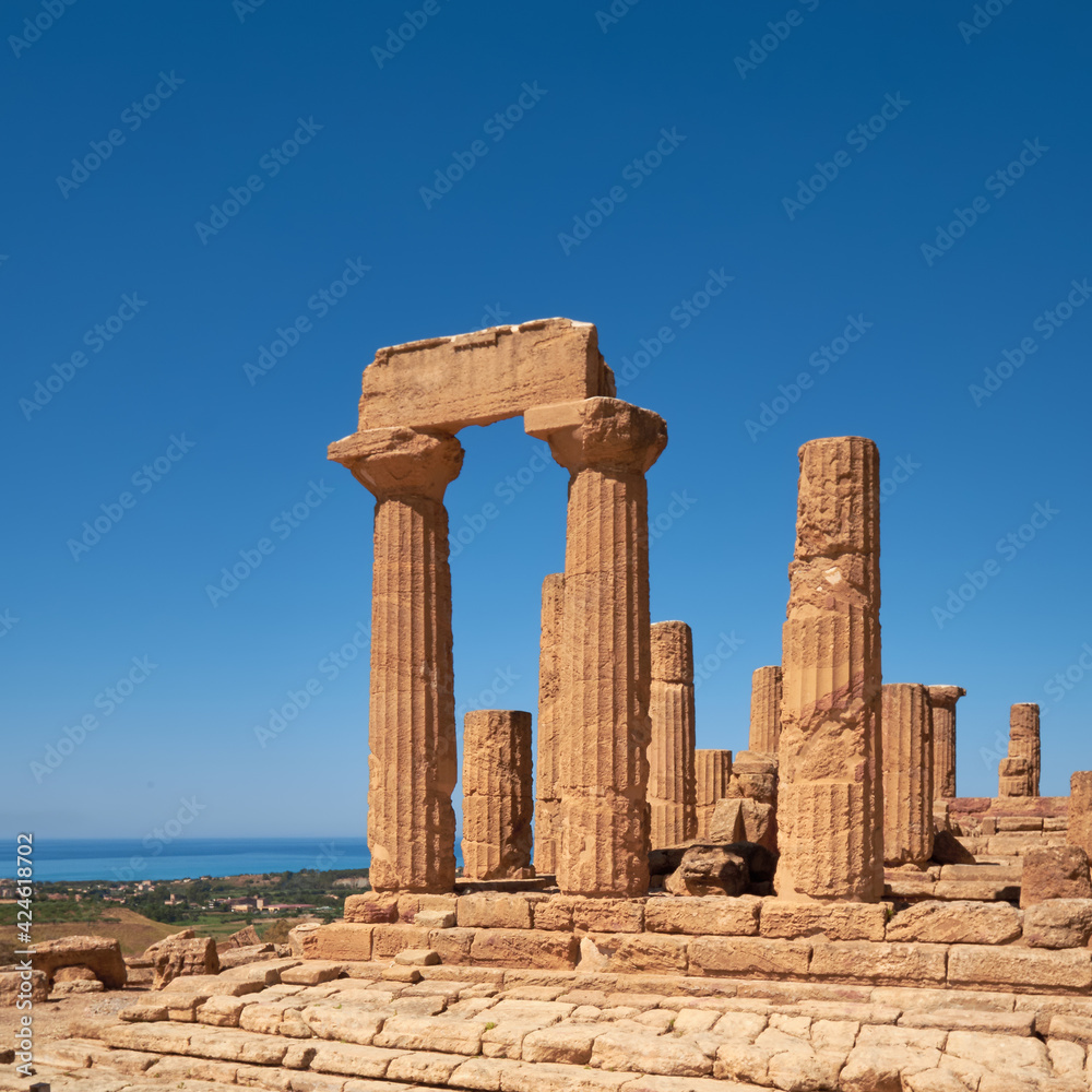 Fragment of Temple of Juno, Temple of Hera Lacinia. Valley of the Temples, Agrigento, Sicily, Italy.