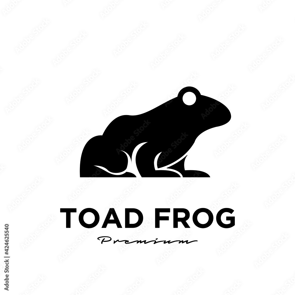 Obraz premium simple toad frog vector illustration logo concept