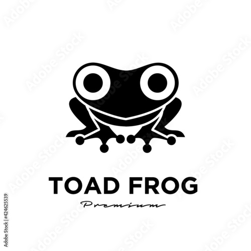 simple toad frog vector illustration logo concept